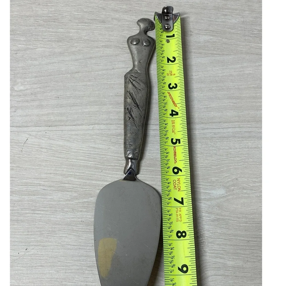 Carrol Boyes Stylized Woman Cake Server Pewter Handle Stainless Steel Pie Slicer